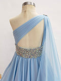 Sky Blue Junior Miss Prom Pageant Couture With Cape - ToddlerPageantDress