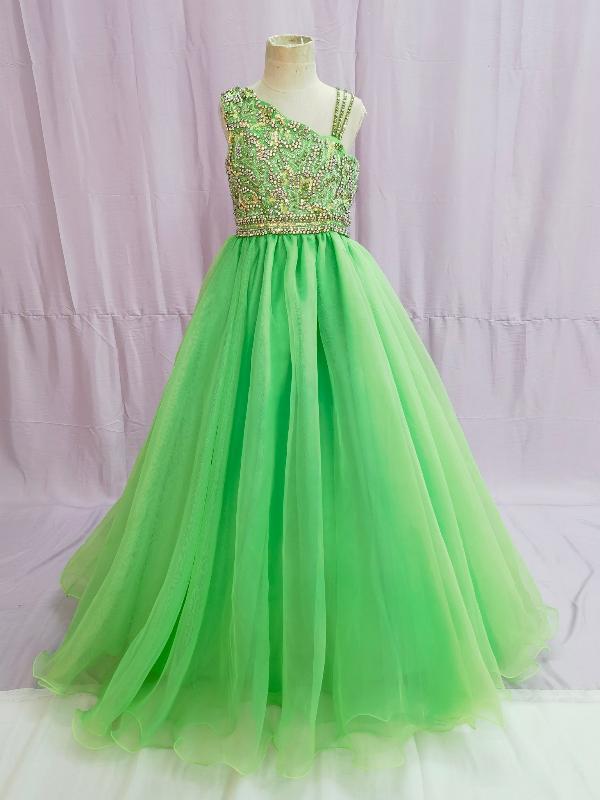 Sparkly Beaded Bodice Flower Girl Evening Gown - ToddlerPageantDress