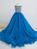 Sparkly Beaded Bodice Little Child Long Pageant Gown - ToddlerPageantDress