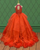 Sparkly Beaded Bodice Little Child Stunning Evening Gown - ToddlerPageantDress