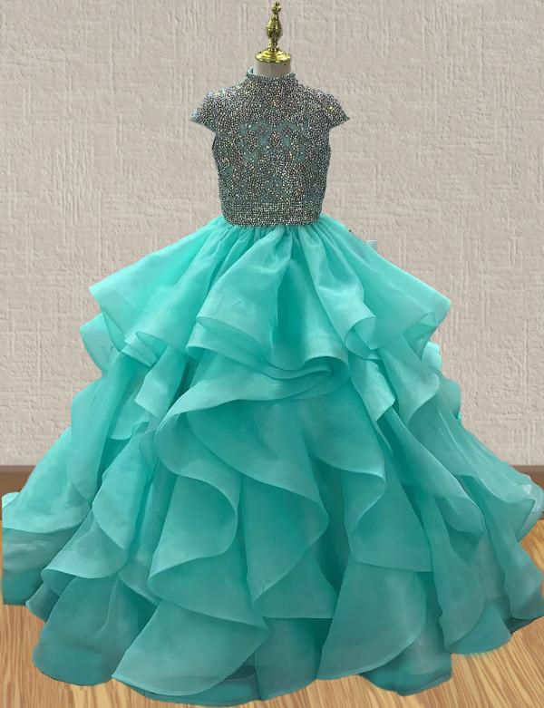 Sparkly Beaded Bodice Stunning Long Prom Gown - ToddlerPageantDress