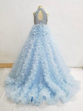 Stunning Elegant Little Girls Appquite Prom Pageant Couture - ToddlerPageantDress