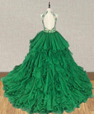 Stunning Halter Beaded Bodice Preteens Evening Gown - ToddlerPageantDress