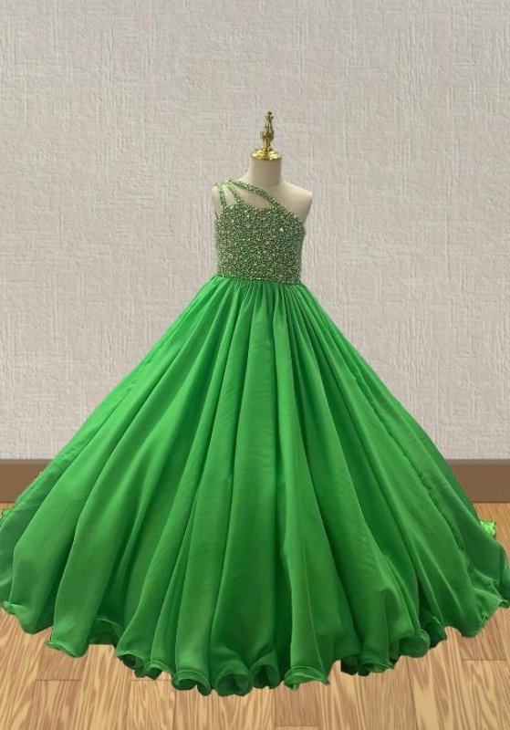 Young Girls Beaded Bodice Glitz Evening Gown - ToddlerPageantDress