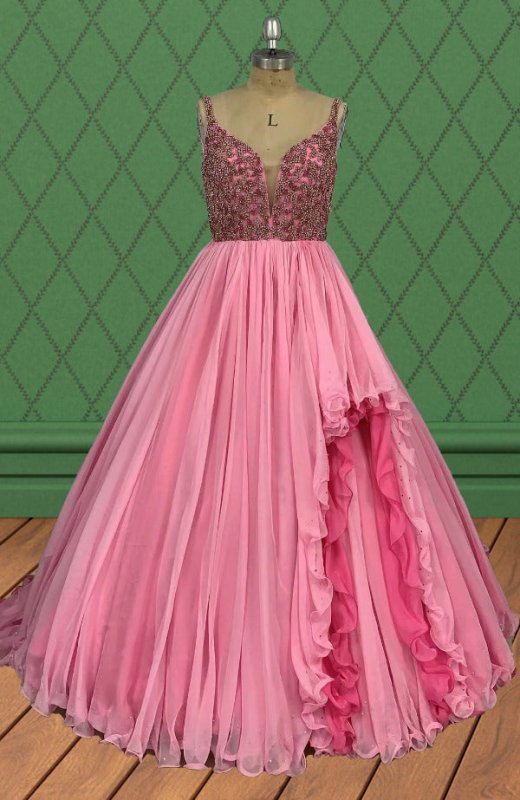 Young Girls Pageant Dress with Sparkly Beaded Bodice - ToddlerPageantDress