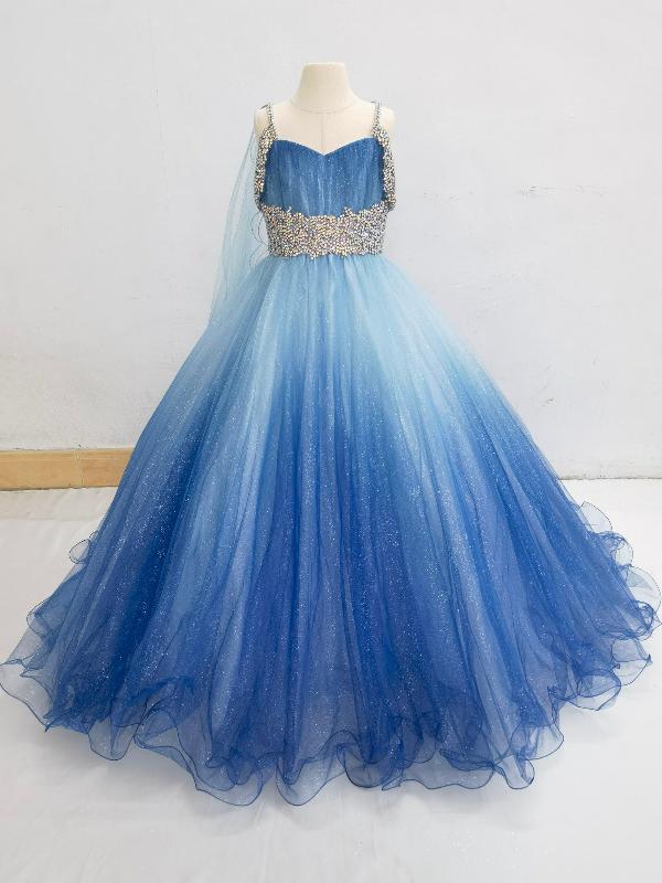 Young Girls Stunning Colorful Glitz Evening Gown - ToddlerPageantDress