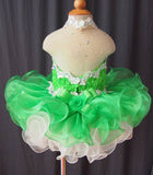 Halter Lace Little Girl/Toddler/Newborn Natural Pageant Dress - ToddlerPageantDress