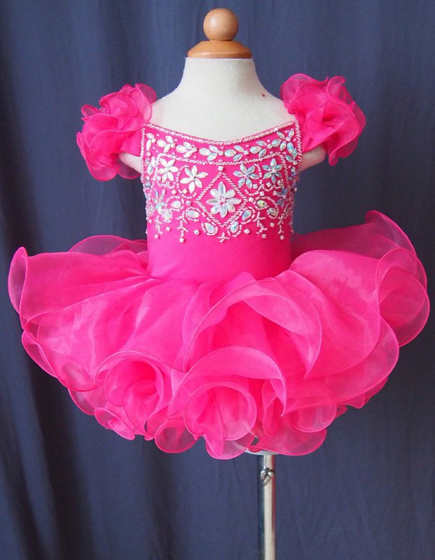 16 color - Infant/toddler/baby/children/kids doll style Girl's Pageant Dress G053 - 2 - ToddlerPageantDress