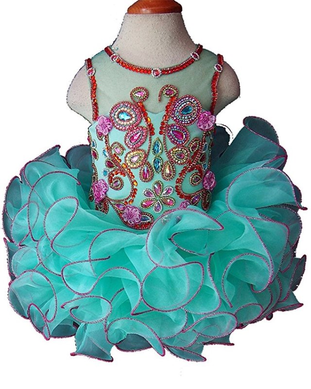 16 color - Jennifer Wu Toddler Glitz Mint Cupcake Pageant Dress - ToddlerPageantDress