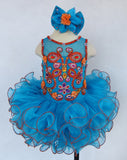 Glitz Beaded Bodice Little Miss Cupcake Pageant Dress with Hair bow - ToddlerPageantDress