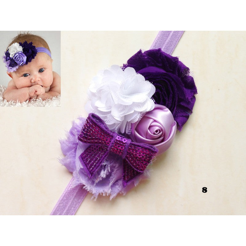 Girl Baby Kids Toddler Infant Flower Rhinestone multicolor Headband Hair Accessories Band 002 - ToddlerPageantDress