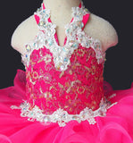 Halter Beaded Bodice Toddler Glitz Cupcake Pageant Dress - ToddlerPageantDress