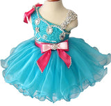 One Shoulder Little Girl/Baby Girl/Toddler Baby Doll Pageant Dress - ToddlerPageantDress