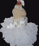 Halter AB Beaded Glitz Pageant Dress For Little Girls' - ToddlerPageantDress