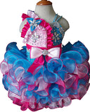 Glitz Beaded Bodice Little Girl/Baby Miss/Toddler Pageant Dress - ToddlerPageantDress