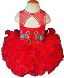 Glitz Beaded Bodice Little Girl/Toddler/Baby Red Pageant Dress - ToddlerPageantDress
