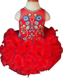 Glitz Beaded Bodice Little Girl/Toddler/Baby Red Pageant Dress - ToddlerPageantDress