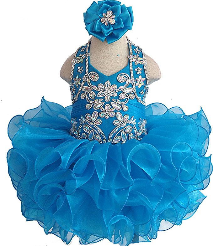 Glitz Beaded Bodice Little Girl/Kids/Child Cupcake Pageant Dress - ToddlerPageantDress