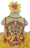 Glitz Beaded Bodice Toddler/Baby Girl/Infant Cupcake Pageant Dress With Hair bow - ToddlerPageantDress