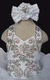 Halter AB Beaded Glitz Pageant Dress For Little Girls' - ToddlerPageantDress
