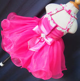 Custom Made Infant Fuchsia Baby Doll Pageant Dress - ToddlerPageantDress