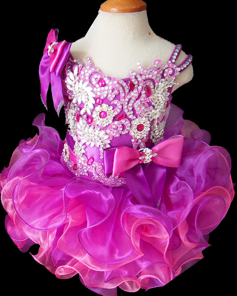 Jennifer Wu Beaded and Lace Bodice Kids' Cupcake Pageant Dress - ToddlerPageantDress