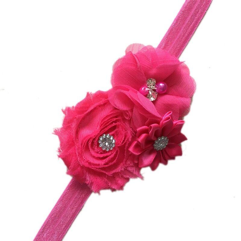 14 color available Girl Baby Kids Toddler Infant Flower Rhinestone Headband Hair Accessories Band - ToddlerPageantDress