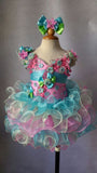 Custom Made Little Girl Illusion Cupcake Pageant Dress - ToddlerPageantDress