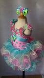 Custom Made Little Girl Illusion Cupcake Pageant Dress - ToddlerPageantDress