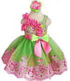 Charming Beaded Bodice Little Girl/Baby Girl/Kids/Toddler Pageant Dress With Hair bow - ToddlerPageantDress