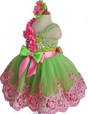 Charming Beaded Bodice Little Girl/Baby Girl/Kids/Toddler Pageant Dress With Hair bow - ToddlerPageantDress