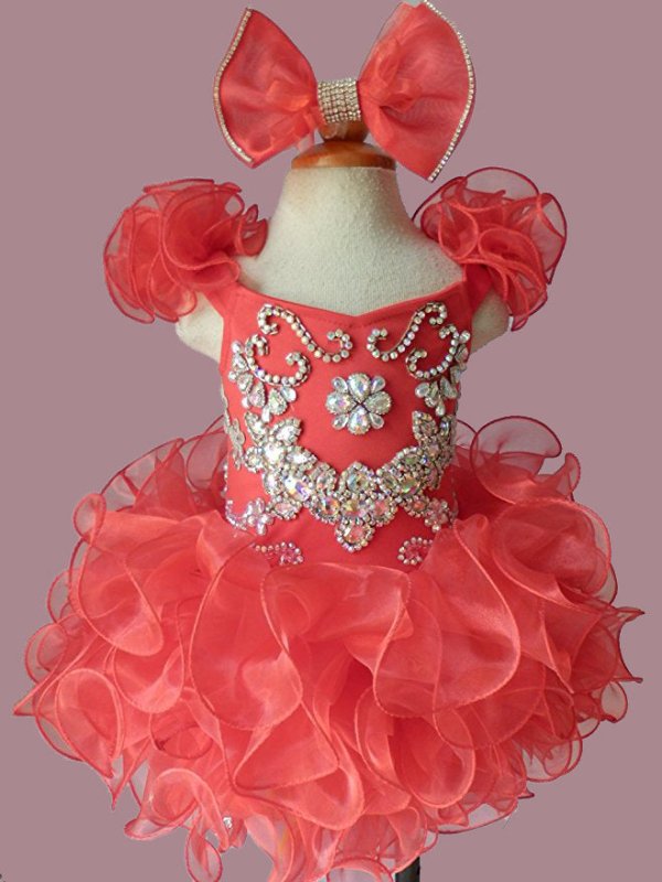 Custom Made Stunning Pageant Dress For Little girl Birthday,Party size 1 - 4T - ToddlerPageantDress