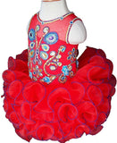 Glitz Beaded Bodice Little Girl/Toddler/Baby Red Pageant Dress - ToddlerPageantDress