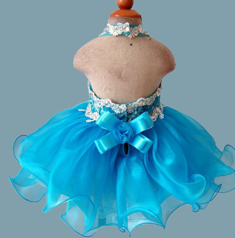 Glitz Beaded Bodice Toddler Baby Doll Pageant Dress 1~4T - ToddlerPageantDress