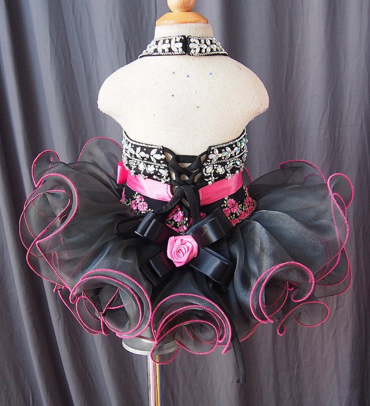 Halter Beaded Bodice Little Miss Cupcake Pageant Dress - ToddlerPageantDress
