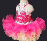 Halter Beaded Bodice Toddler Glitz Cupcake Pageant Dress - ToddlerPageantDress