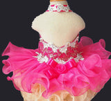 Halter Beaded Bodice Toddler Glitz Cupcake Pageant Dress - ToddlerPageantDress