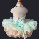 Halter Lace Beaded Newborn Cupcake Pageant Dress G040 - 8 - ToddlerPageantDress