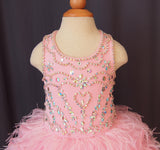 Infant/toddler/baby/children/kids glitz Girl's Feather Pageant Dress 1~4T G047-1 - ToddlerPageantDress
