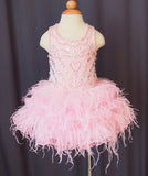 Infant/toddler/baby/children/kids glitz Girl's Feather Pageant Dress 1~4T G047-1 - ToddlerPageantDress