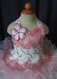 Haler Lace and Beaded Bodice Baby Cupcake Pageant Dress - ToddlerPageantDress