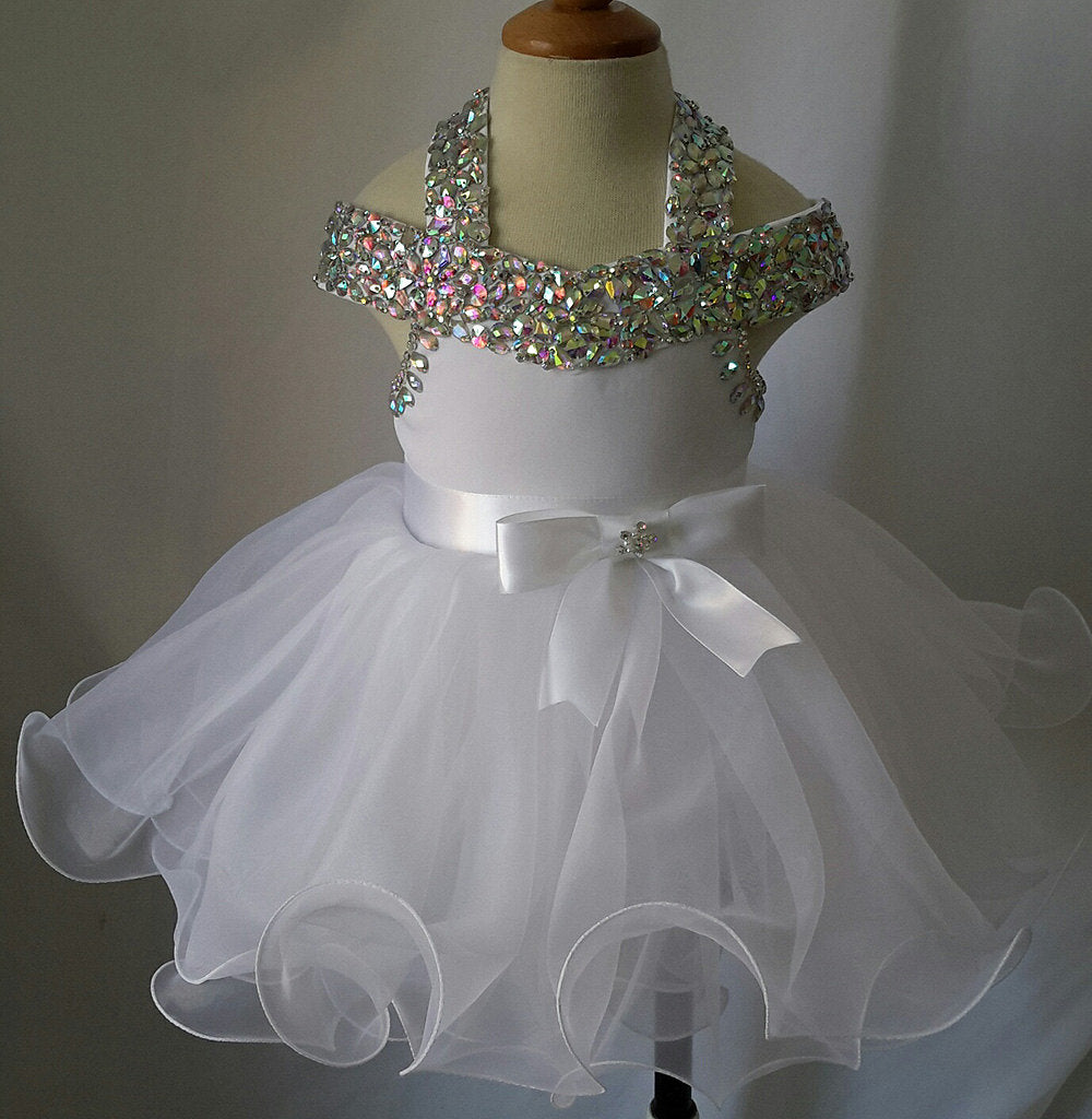 16 color -- Infant/toddler/baby/children/kids glitz Girl's Baby Doll Pageant Dress 1~5T G081D - ToddlerPageantDress