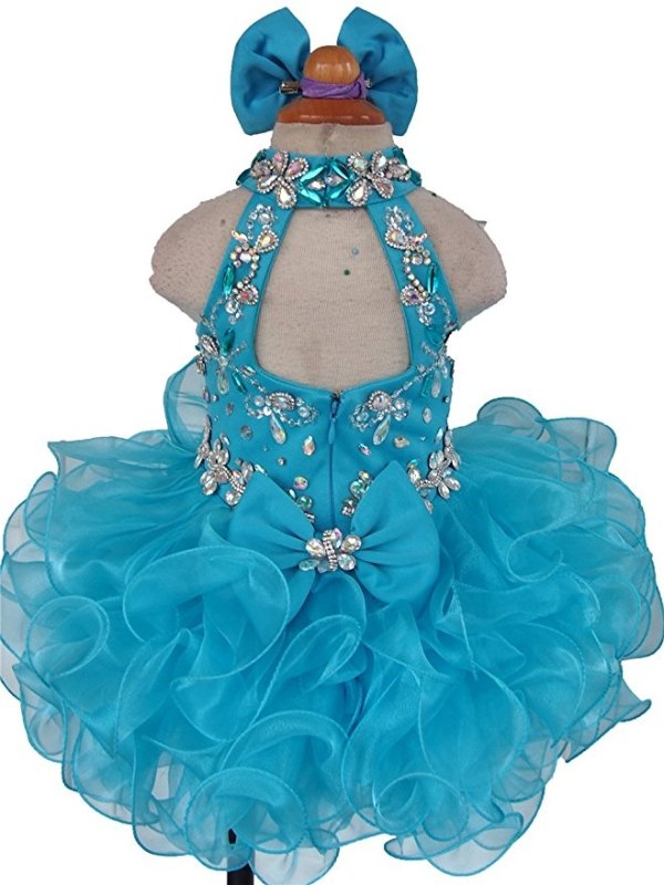Little Princess/Baby/ Child Glitz Cupcake Pageant Dress with Hair Bow - ToddlerPageantDress