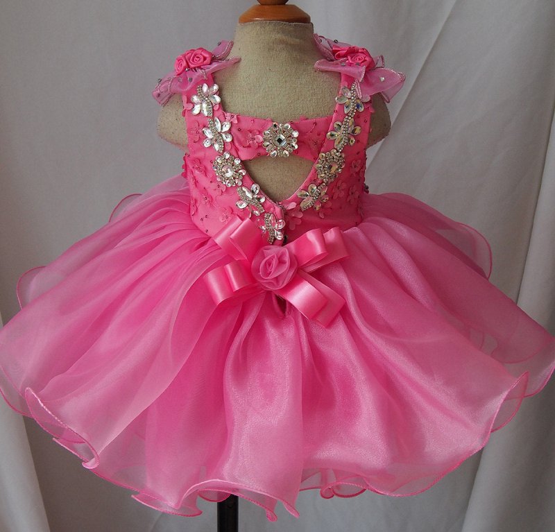 Newborn/Infant/toddler/baby/children/kids Glitz Girl's Baby Doll Pageant Dress - ToddlerPageantDress