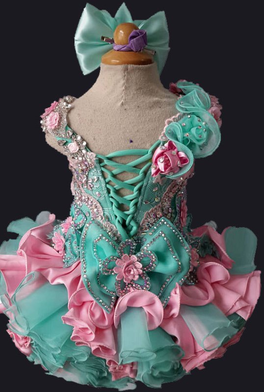Nobler Toddler/Baby Girl/Infant/ Charming Cupcake Pageant Dress With Hair Bow - ToddlerPageantDress