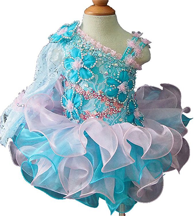 One Lace Sleeve Baby's Glitz Cupcake Pageant Dress For Birthday,Party - ToddlerPageantDress