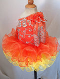 One Shoulder Beaded Bodice Little Miss/Baby Girl/Baby Miss Pageant Dress - ToddlerPageantDress