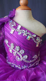 One Sleeve Beaded Bodice Little Girl/baby Miss/Kid/Toddler Pageant Dress - ToddlerPageantDress