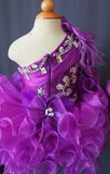 One Sleeve Beaded Bodice Little Girl/baby Miss/Kid/Toddler Pageant Dress - ToddlerPageantDress