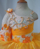 One Sleeve Glitz Cupcake Pageant Dress For Little Girls - ToddlerPageantDress
